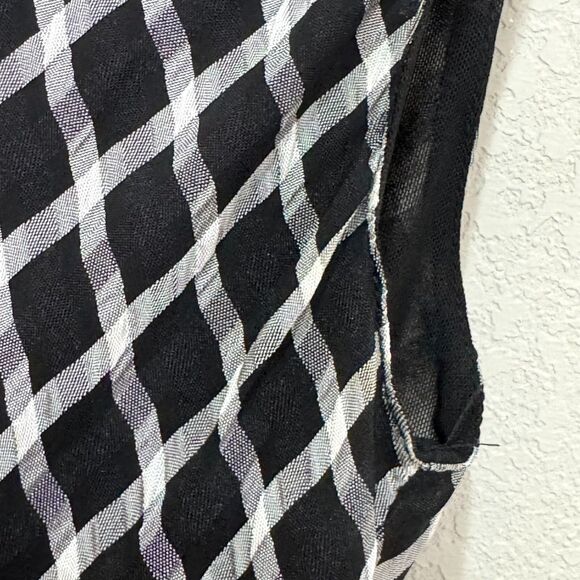 Maje Reine Check Plaid Skater Dress US Size XS (1) Black White Check Full Skirt - Picture 12 of 12